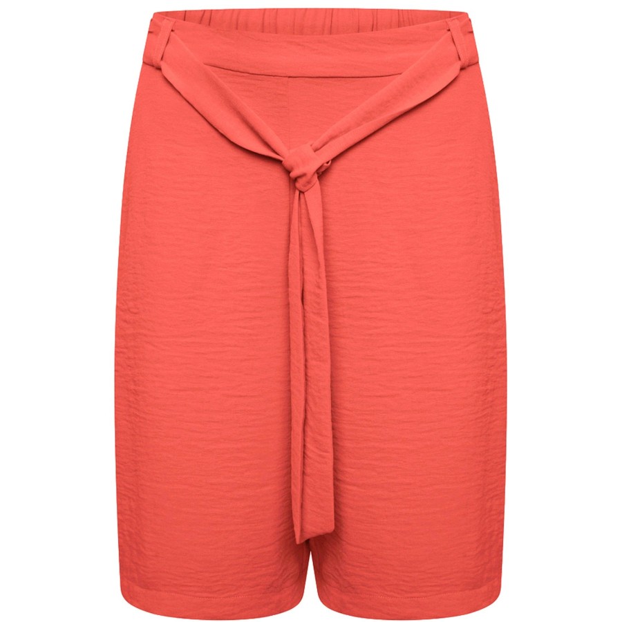 Bottoms Emreco Plain | Tie Waist Short Coral