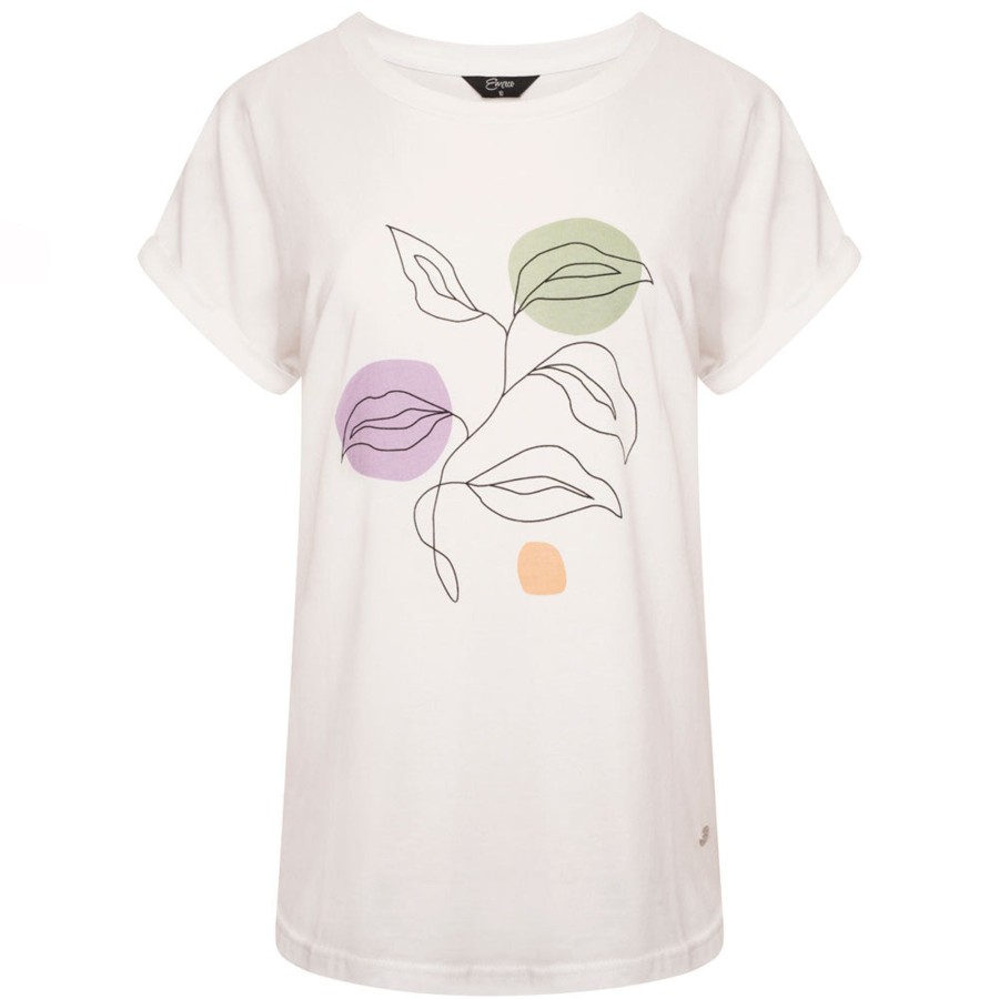 Tops Emreco T-Shirts & Tops | Abstract Leaf Crew Neck T-Shirt White