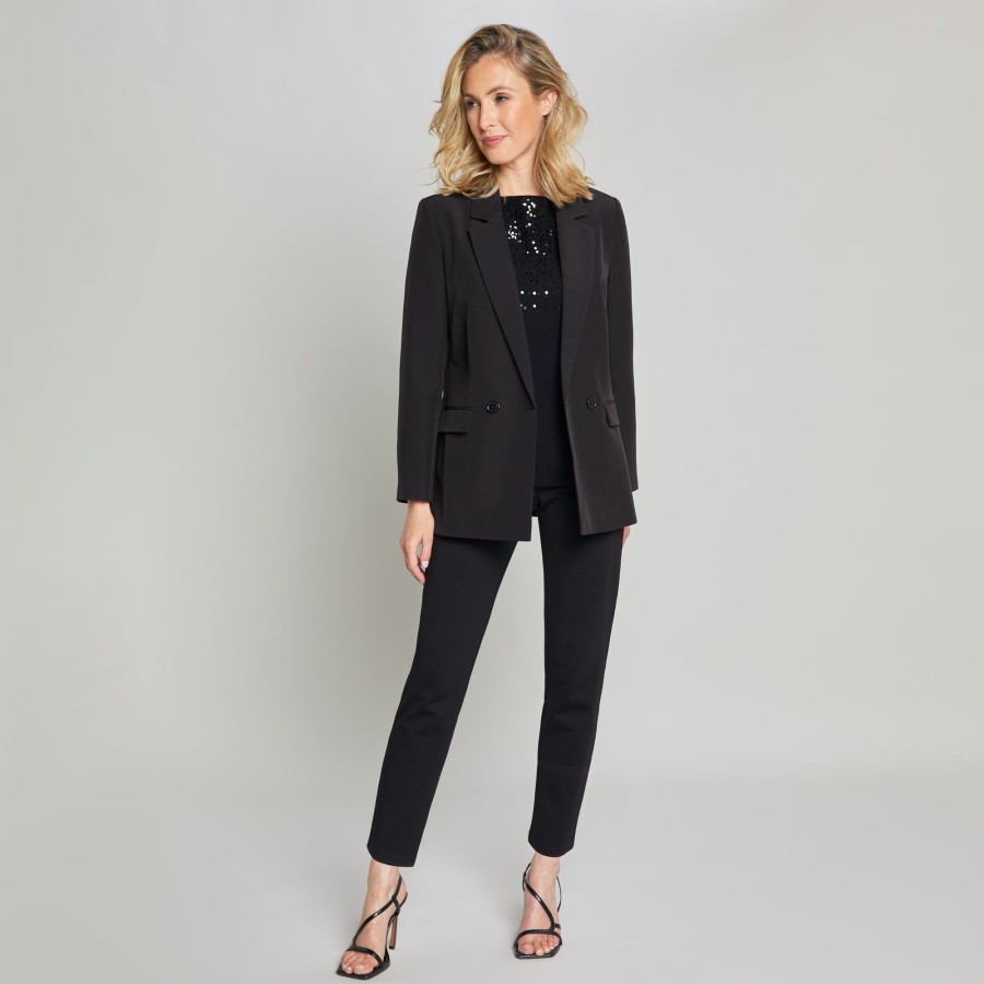 Outerwear Emreco | Long Sleeve Relaxed Fit Blazer Black