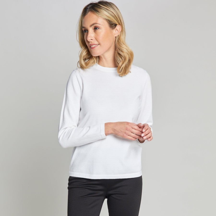 Tops Emreco Jumpers | Long Sleeve Basic Jumper Ivory