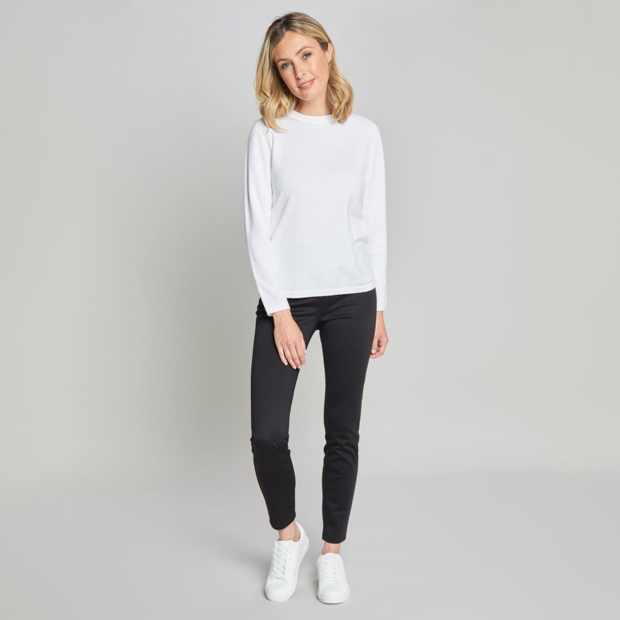 Tops Emreco Jumpers | Long Sleeve Basic Jumper Ivory