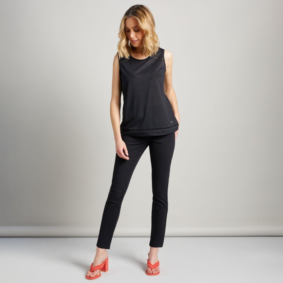 Bottoms Emreco Everyday | Jean Style Bengaline Stretch Trouser Black