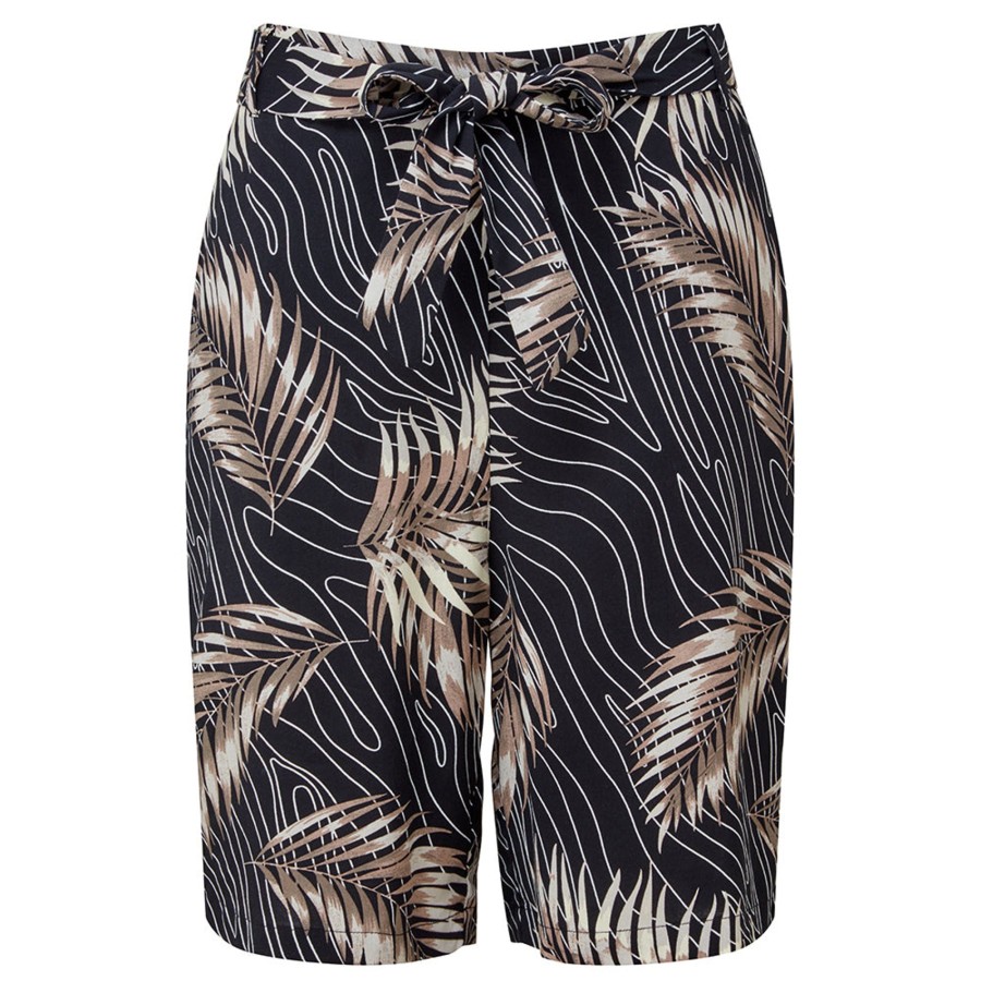 Bottoms Emreco Printed | Tie Waist Shorts Black