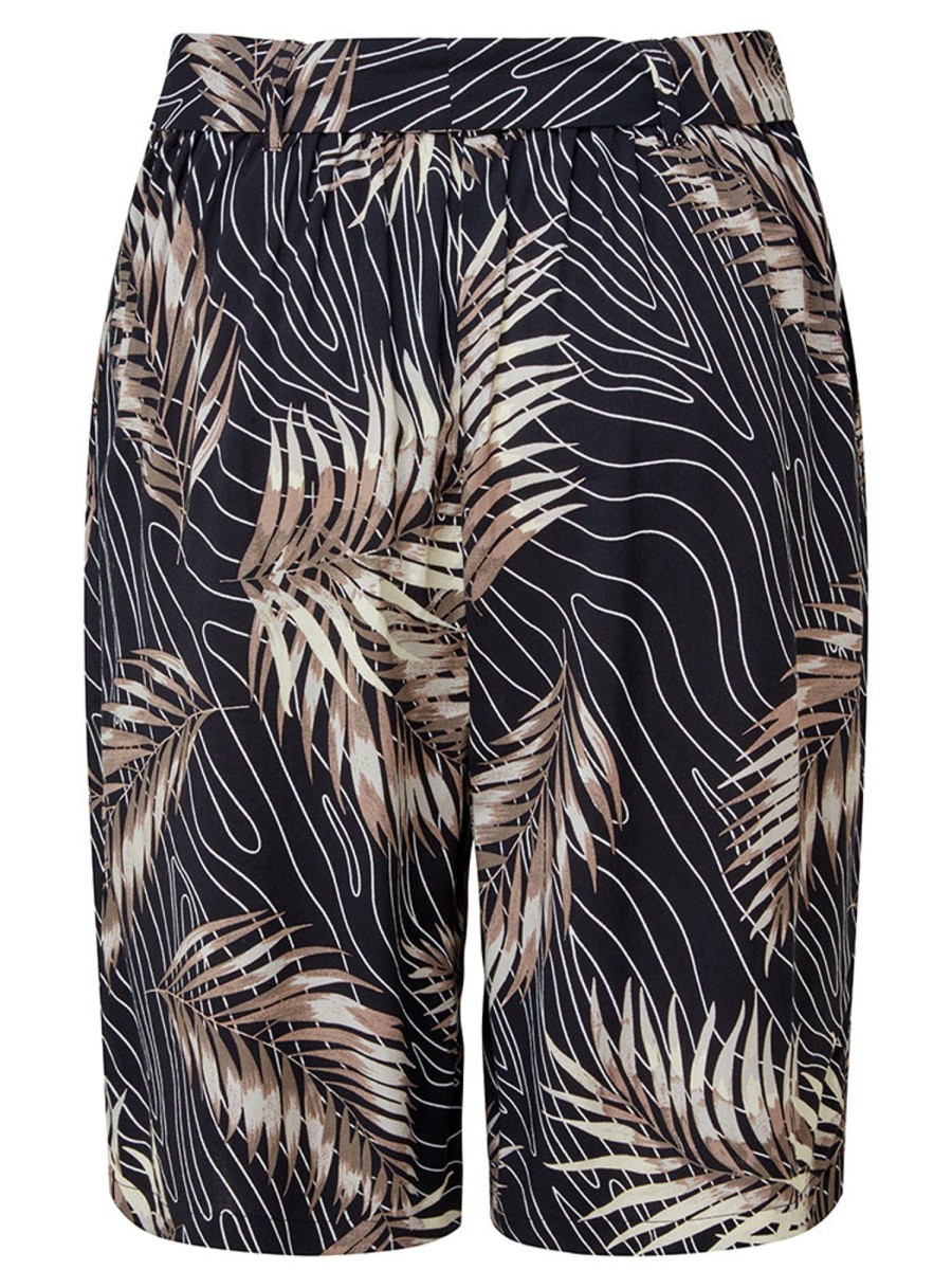 Bottoms Emreco Printed | Tie Waist Shorts Black