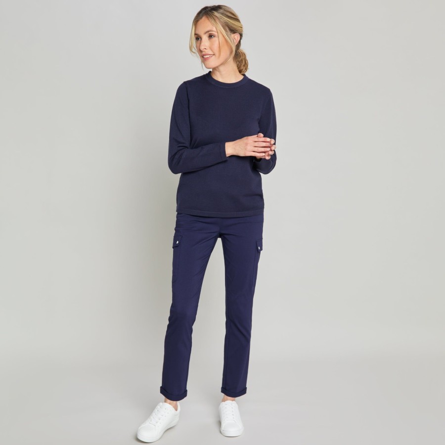 Tops Emreco Jumpers | Long Sleeve Basic Jumper Navy