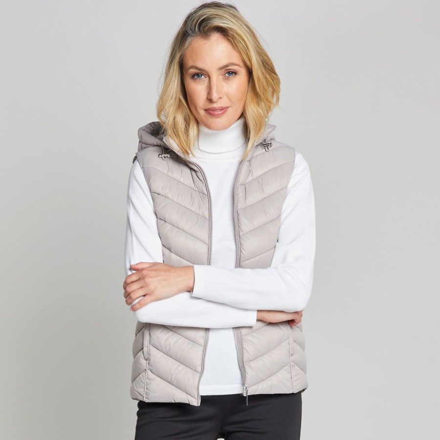 Outerwear Emreco | Packaway Quilted Gilet Mink