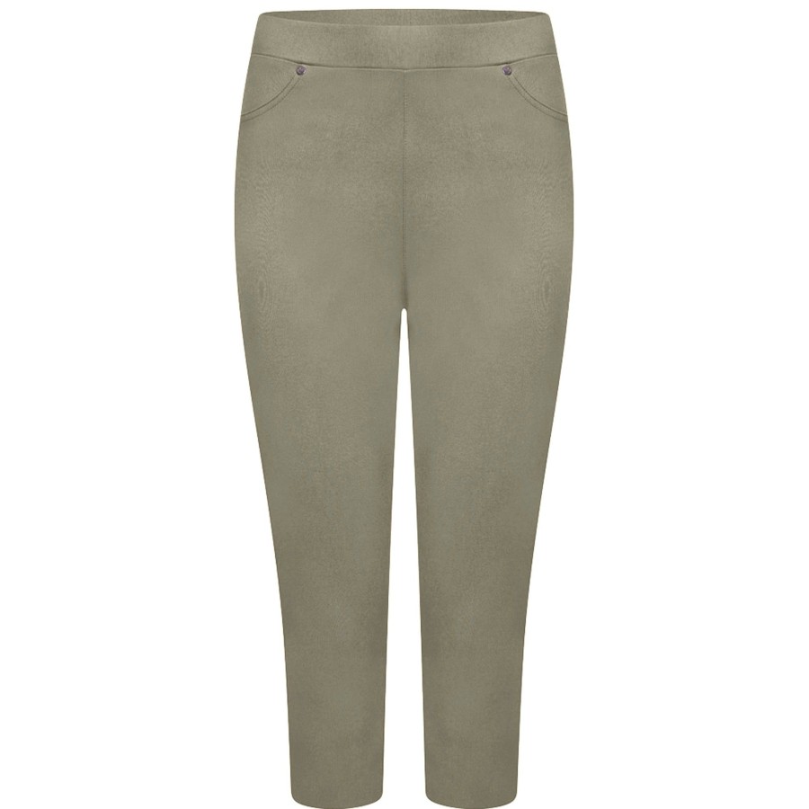 Bottoms Emreco Crops | Jean Style Stretch Bengaline Crop Light Khaki