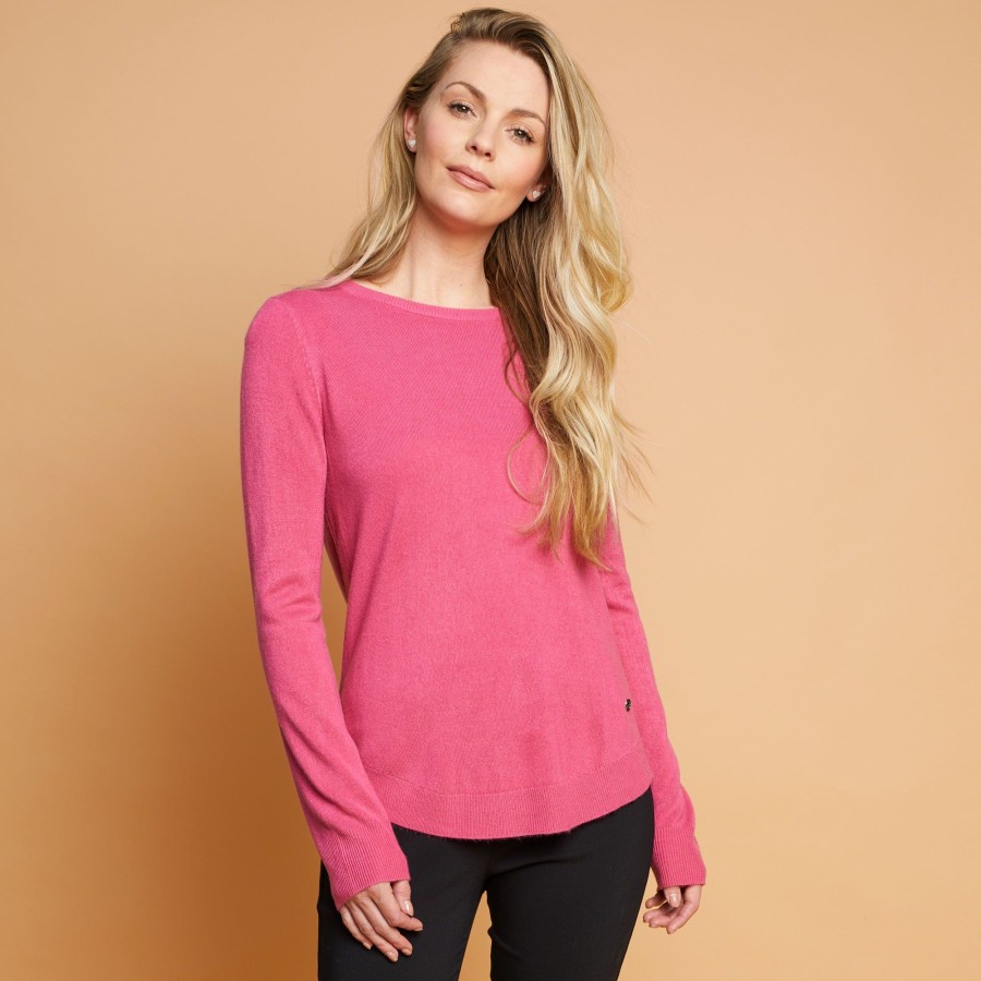 Tops Emreco Jumpers | Soft Touch Round Neck Jumper Orchid