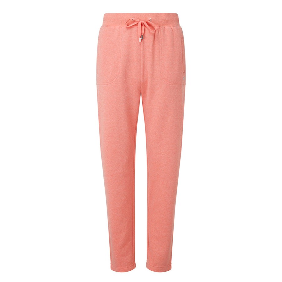 Bottoms Emreco Casual | Fleece Lined Tie Waist Jogger Coral