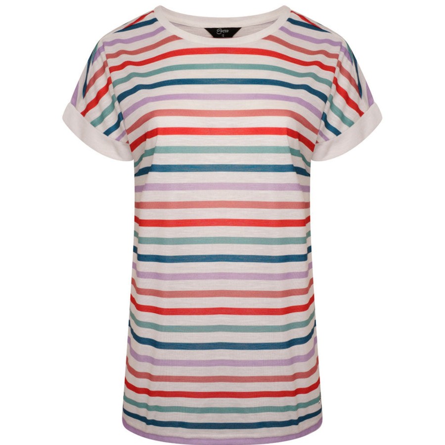 Tops Emreco T-Shirts & Tops | Multi Stripe Crew Neck T Shirt Multi