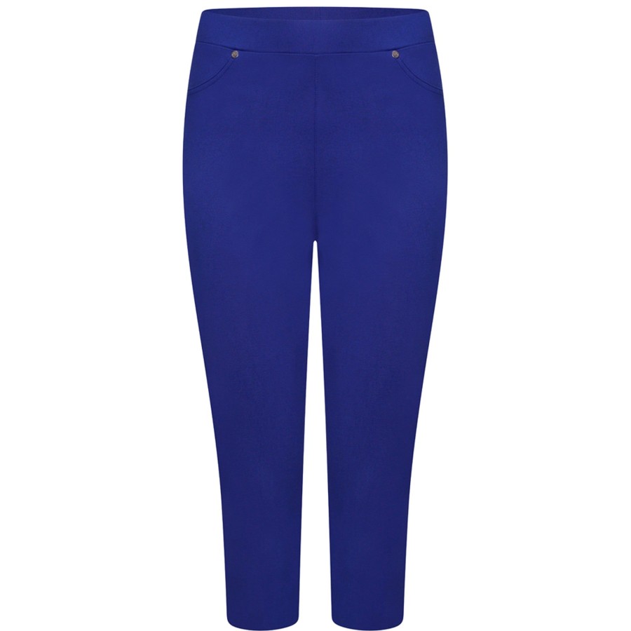 Bottoms Emreco Crops | Jean Style Stretch Bengaline Crop Royal Blue