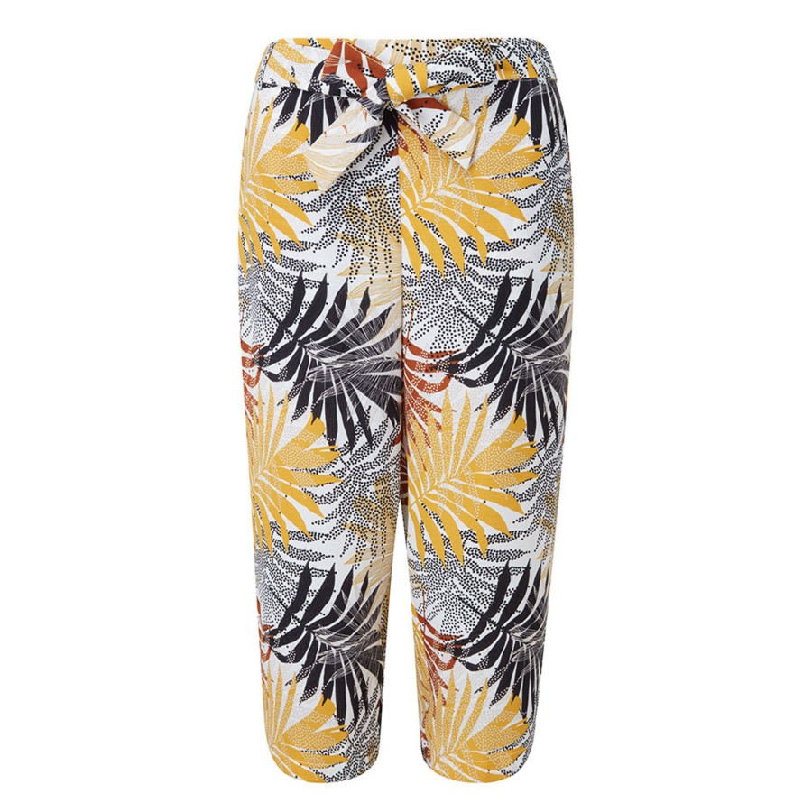 Bottoms Emreco Crops | Palm Print Tie Waist Crop Multi