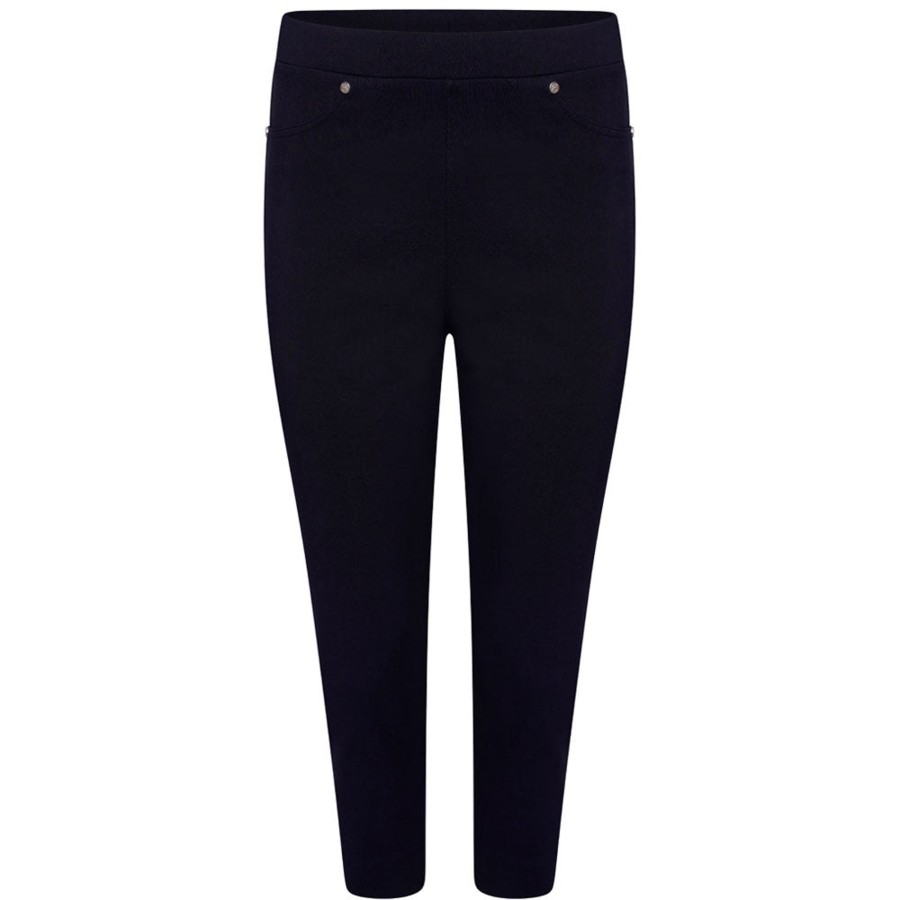 Bottoms Emreco Crops | Jean Style Stretch Bengaline Crop Navy