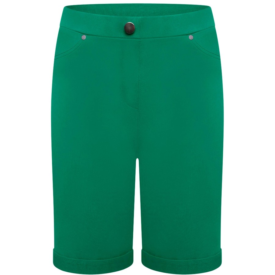 Bottoms Emreco Plain | Stretch Bengaline Turn Up Short Emerald