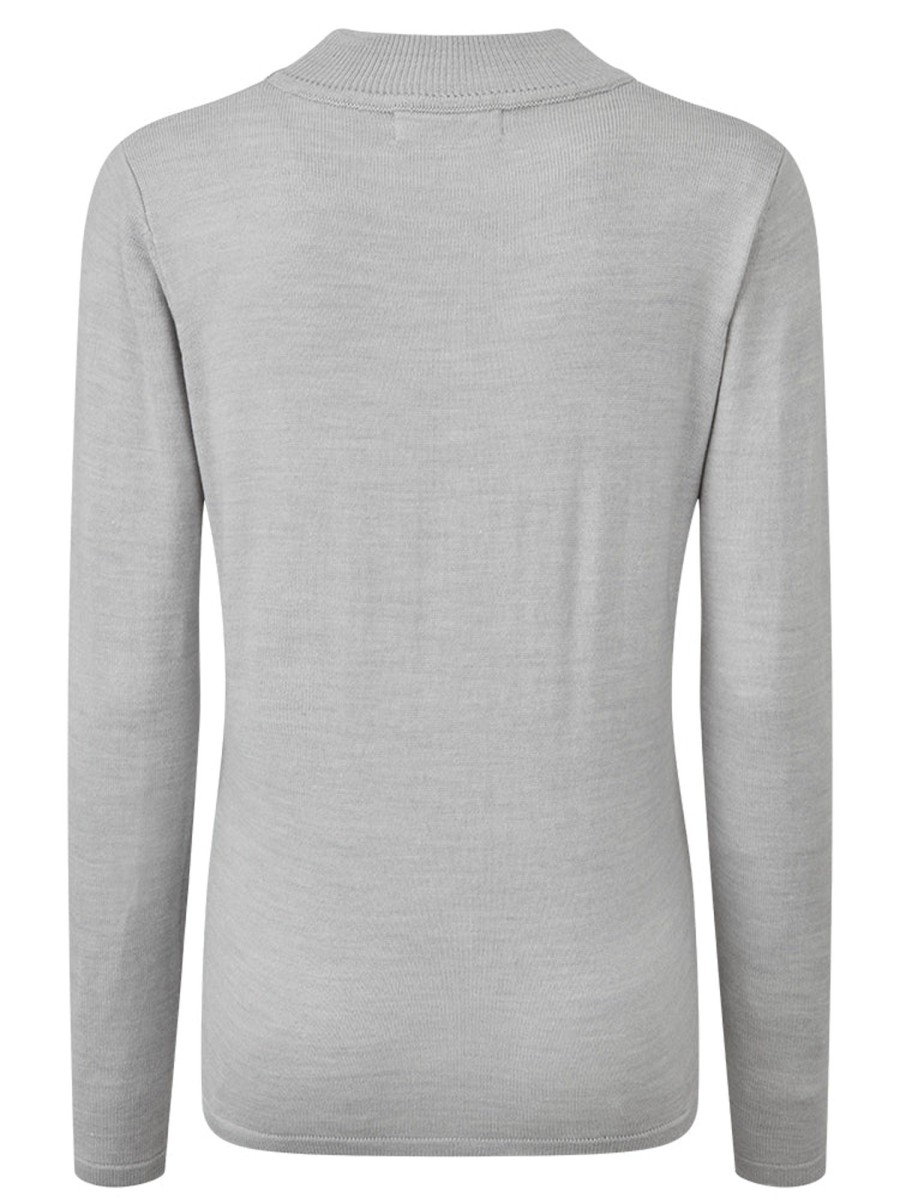 Tops Emreco Jumpers | Pearl Neckline Jumper Grey Marl