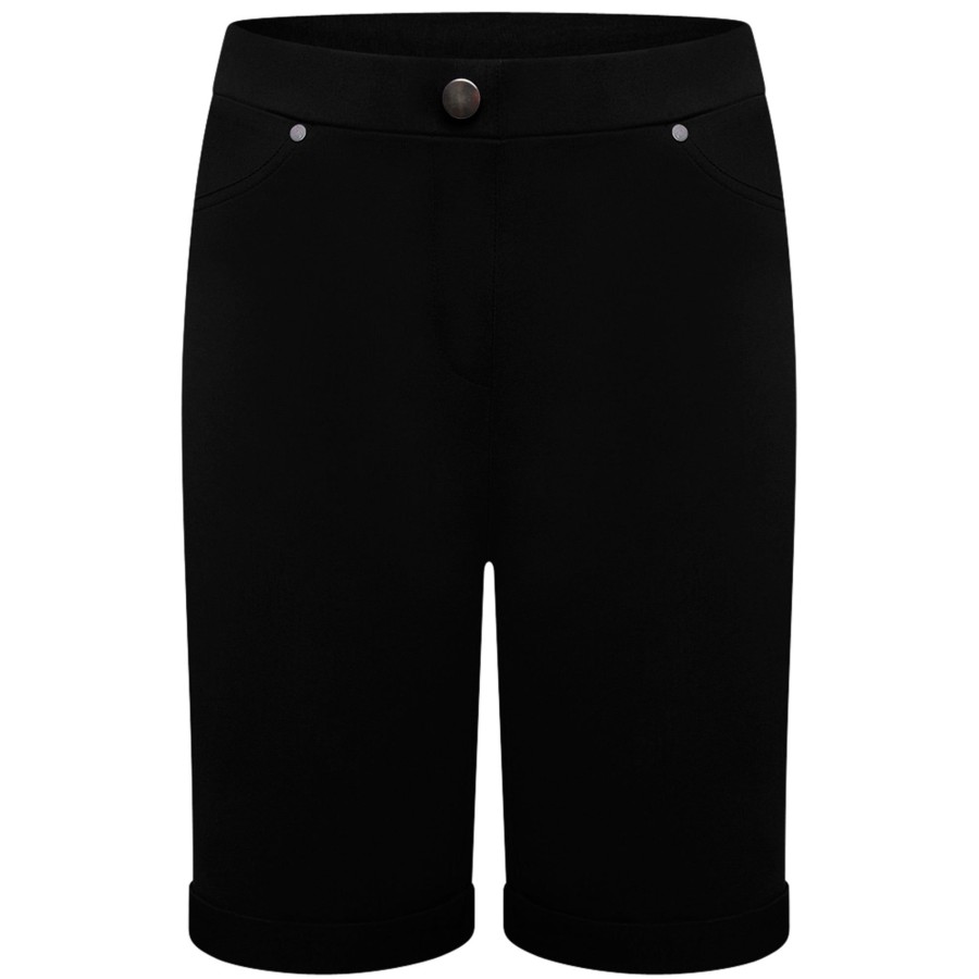 Bottoms Emreco Plain | Stretch Bengaline Turn Up Short Black