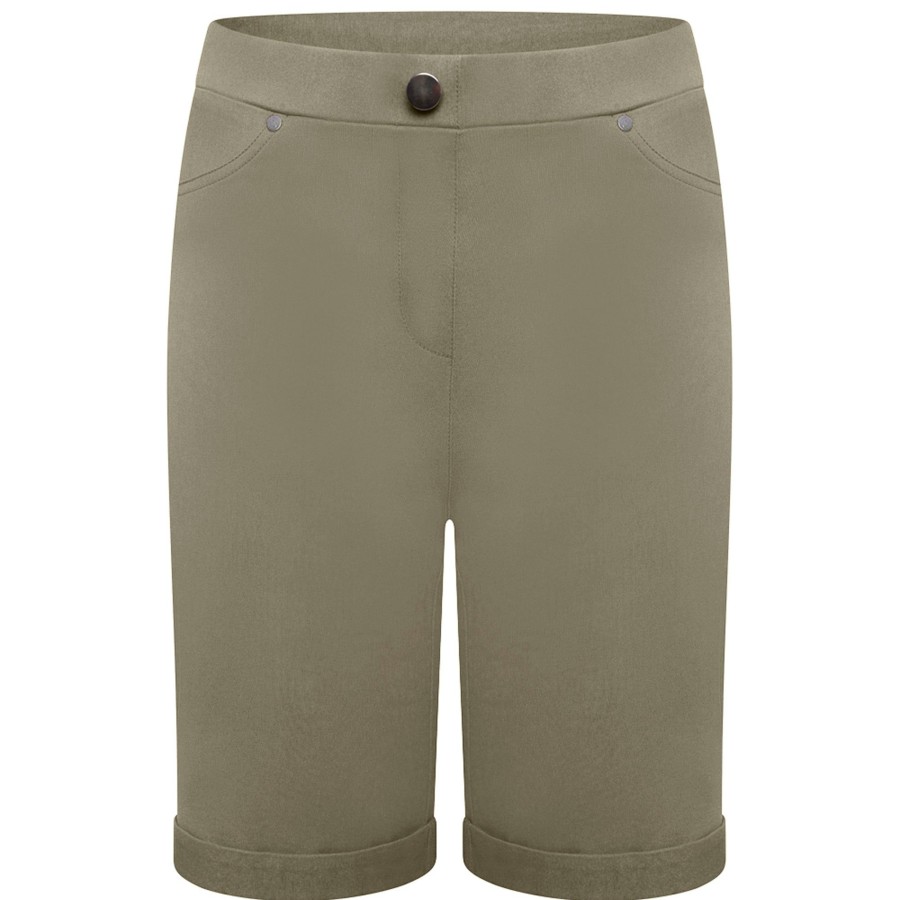 Bottoms Emreco Plain | Stretch Bengaline Turn Up Short Light Khaki